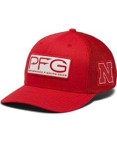 Мужская шапка Scarlet Nebraska Huskers PFG Hooks Flex Hat Columbia
