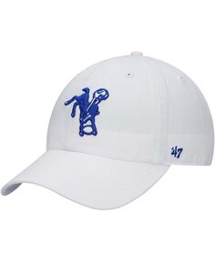 Мужская белая регулируемая шапка Indianapolis Colts Clean Up Legacy &apos;47 Brand