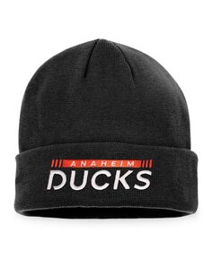 Мужская фирменная черная вязаная шапка с манжетами Anaheim Ducks Authentic Pro Rink Fanatics