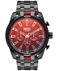 Мужские часы с хронографом и разделенным черным браслетом из нержавеющей стали, 51 мм Diesel
