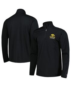 Мужская черная текстурированная куртка с молнией до четверти Iowa Hawkeyes Champion
