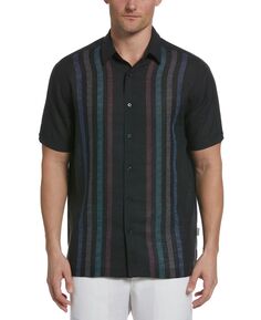 Мужская саржевая рубашка на пуговицах в клетчатую полоску, окрашенная в пряже стрейч Cubavera