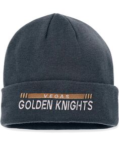 Мужская фирменная черная вязаная шапка Vegas Golden Knights Authentic Pro Rink с манжетами Fanatics