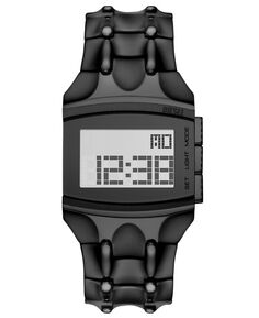 Мужские часы Croco Digi Digital, черные тона, браслет из нержавеющей стали, 34 мм Diesel