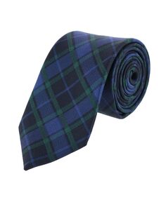 Зелено-темно-синий шелковый галстук в клетку Ives Blackwatch TRAFALGAR