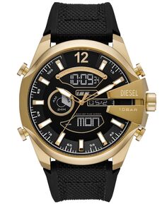 Мужские аналогово-цифровые часы Mega Chief из нержавеющей стали золотистого цвета, 51 мм Diesel