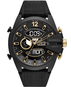 Мужские часы Mega Chief с черным силиконовым ремешком, 51 мм Diesel