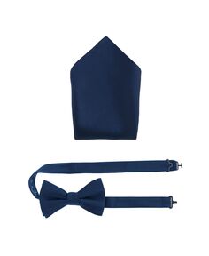 Комбинация однотонного шелкового галстука-бабочки и нагрудного платка Sutton TRAFALGAR