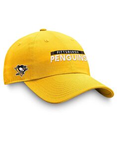 Мужская фирменная золотая регулируемая шапка Pittsburgh Penguins Authentic Pro Rink Fanatics