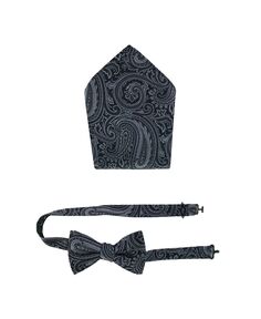 Комплект из шелкового галстука-бабочки и нагрудного платка Sobee с узором пейсли TRAFALGAR