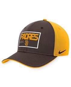 Мужская коричнево-золотая шляпа San Diego Padres Classic99 Colorblock Performance Snapback Nike