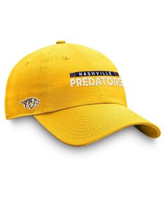 Мужская регулируемая шапка Nashville Predators Authentic Pro Rink золотого цвета с логотипом бренда Fanatics