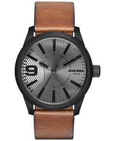 Мужские часы Rasp светло-коричневые с кожаным ремешком 46x53 мм DZ1764 Diesel
