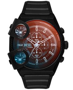 Мужские часы с хронографом, черные силиконовые, 51 мм Diesel