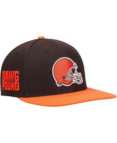 Мужская коричнево-оранжевая двухцветная шляпа Snapback Cleveland Browns Pro Standard