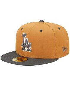 Мужская коричнево-угольная двухцветная цветная упаковка Los Angeles Dodgers 59FIFTY приталенная шляпа New Era