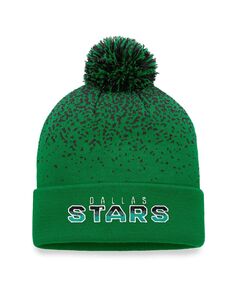 Мужская фирменная вязаная шапка Kelly Green Dallas Stars Iconic с градиентными манжетами и помпоном Fanatics
