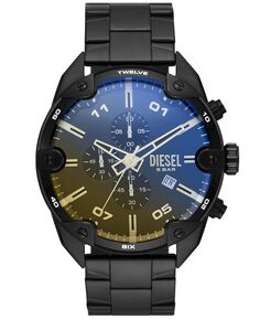 Мужские черные часы-браслет из нержавеющей стали с шипами, 49 мм Diesel