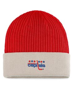 Мужская фирменная красно-хаки Washington Capitals True Classic вязаная шапка с манжетами для игр на открытом воздухе Fanatics