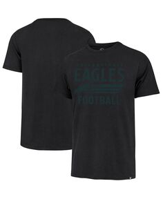 Мужская черная футболка Philadelphia Eagles Wordmark Rider Franklin &apos;47 Brand