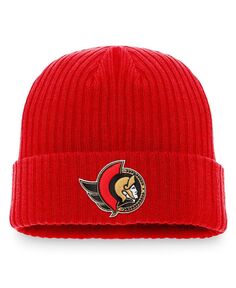 Мужская красная фирменная вязаная шапка с манжетами и манжетами с логотипом Ottawa Senators Core Primary Fanatics