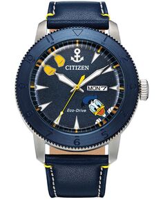 Часы Donald Duck с синим кожаным ремешком, 44 мм Citizen