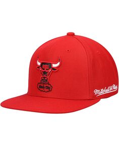 Мужская красная английская кепка Chicago Bulls с застежкой на спине Snapback Mitchell &amp; Ness
