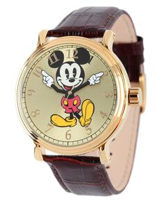 Мужские блестящие золотые винтажные часы из сплава Disney с Микки Маусом ewatchfactory