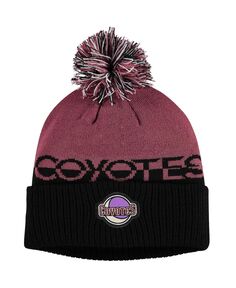 Мужская вязаная шапка с манжетами и помпоном Arizona Coyotes Cold.Rdy, гранат, черный adidas