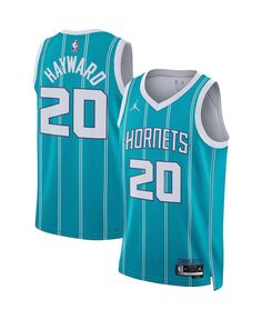 Мужская и женская джерси Nike Gordon Hayward Teal Charlotte Hornets 2022/23 Swingman — Icon Edition Jordan