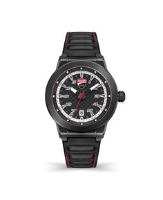 Мужские часы Paddock из натуральной кожи с черным ремешком 45 мм Ducati Corse