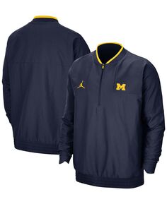 Брендовая мужская куртка Michigan Wolverines 2021 Coach с молнией до половины Jordan