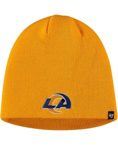 Мужская золотистая вязаная шапка с логотипом Los Angeles Rams Secondary &apos;47 Brand