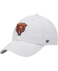 Мужская серая регулируемая шапка Chicago Bears Clean Up &apos;47 Brand