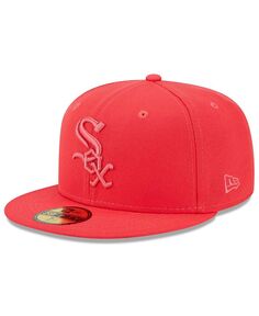 Мужская красная кепка Chicago White Sox 2023 Spring Color Basic 59FIFTY приталенная шляпа New Era