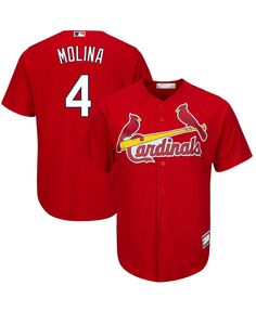 Мужская красная футболка Yadier Molina St. Louis Cardinals Big and Tall Replica Player Profile