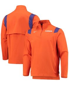 Мужская оранжевая куртка с молнией до половины длины Clemson Tigers Coach Nike