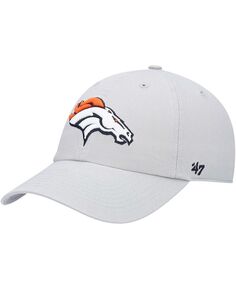 Мужская серая регулируемая шапка Denver Broncos Clean Up &apos;47 Brand