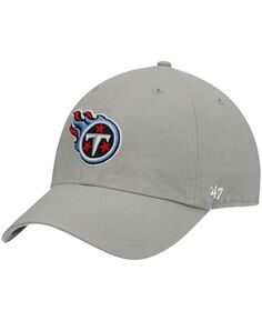 Мужская серая регулируемая шапка Tennessee Titans Clean Up &apos;47 Brand