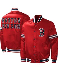 Мужская красная университетская атласная куртка с длинными кнопками Boston Red Sox Midfield Red Sox Starter