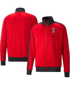 Мужская красная спортивная куртка с молнией во всю длину реглан AC Milan ftblHeritage T7 Puma