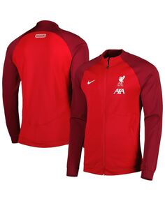 Мужская красная куртка Liverpool 2023/24 Academy Pro Anthem Raglan Performance с молнией во всю длину Nike