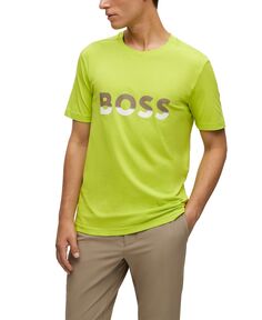 Мужская футболка с цветным принтом логотипа Hugo Boss