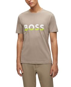 Мужская футболка с цветным принтом логотипа Hugo Boss