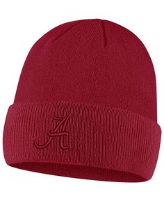 Мужская вязаная шапка в тон цвета Alabama Crimson Tide с манжетами Crimson Alabama Nike