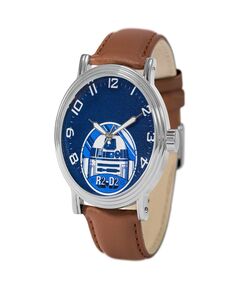 Мужские часы Disney Star Wars R2-D2 из сплава коричневого кожаного ремешка, 44 мм ewatchfactory