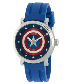 Мужские классические часы Marvel&apos;s Captain America с синим ремешком, 44 мм ewatchfactory