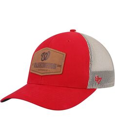 Мужская красная натуральная шляпа Washington Nationals из сыромятной кожи Trucker Snapback &apos;47 Brand