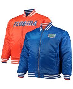 Мужская двусторонняя атласная куртка с молнией во всю длину Royal, оранжевого цвета Florida Gators Big and Tall Profile