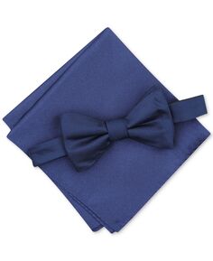 Мужской нагрудный платок с однотонной текстурой и галстуком-бабочкой Alfani